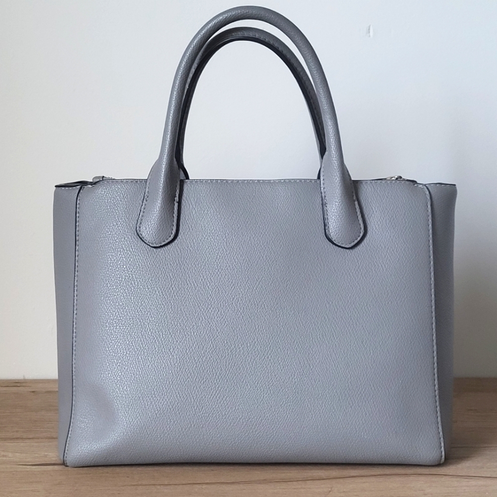 A New Day gray Medium sized faux leather satchel crossbody Purse